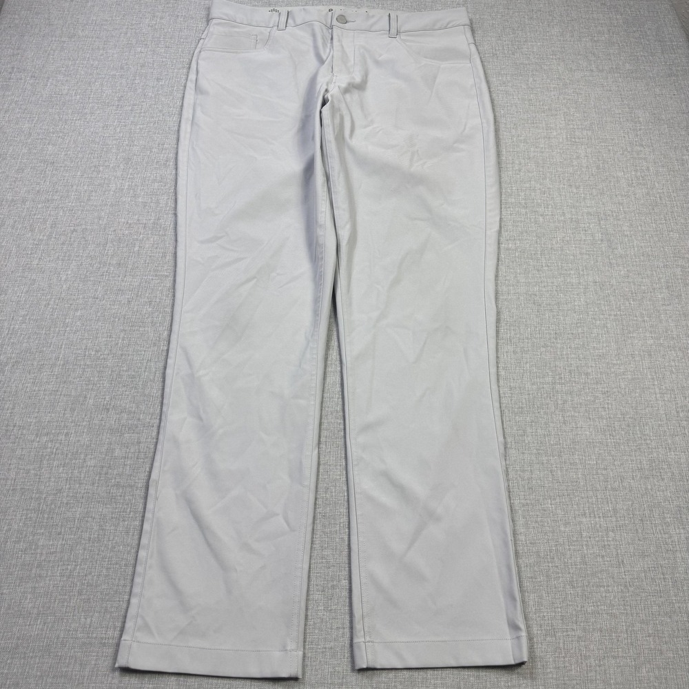 Puma Golf Khakis Pants Mens 34x32 Gray Performance Zip Closure Pockets Straight